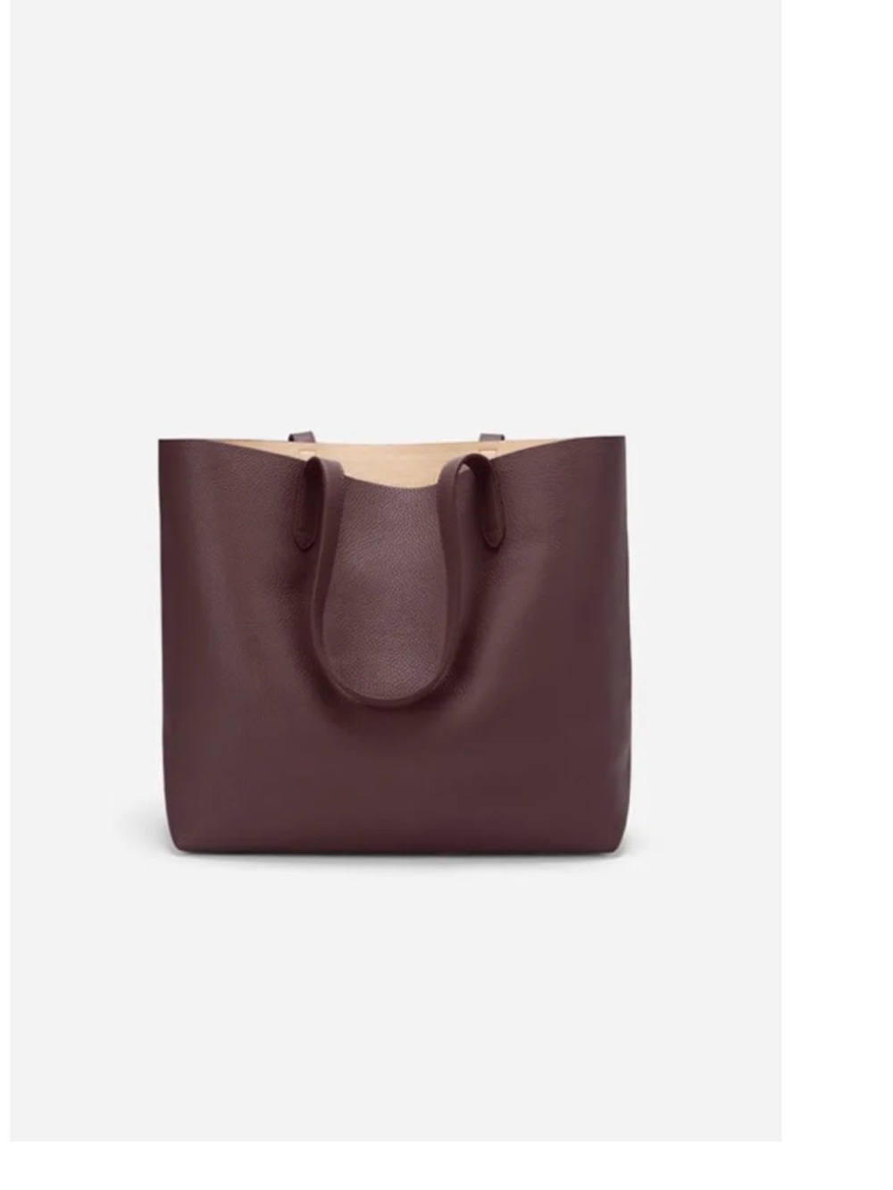 Cuyana Structured Leather Tote in Burgundy